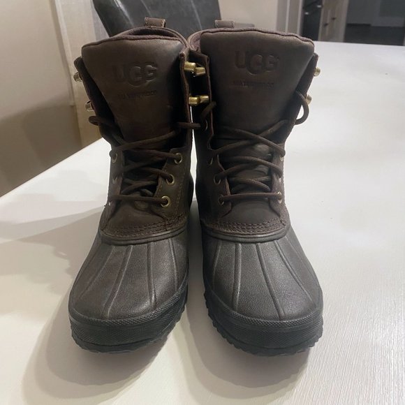 Ugg Australia Men's Rain Boot Stout Brown Yucca Waterproof 1015382 Size 9 - Picture 4 of 10